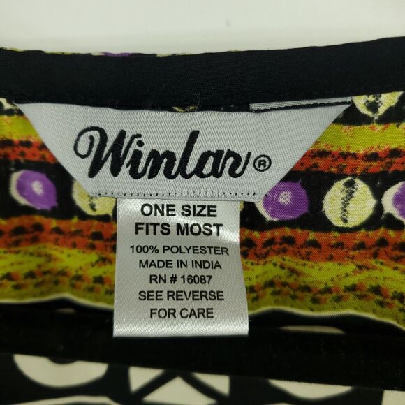 Winlar Layla Caftan Coverup Womens One Size Multicolor Boho Geometric Side Slit - Picture 7 of 7